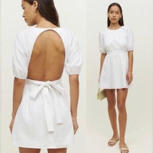 Reformation Irwin Line White Mini Dress